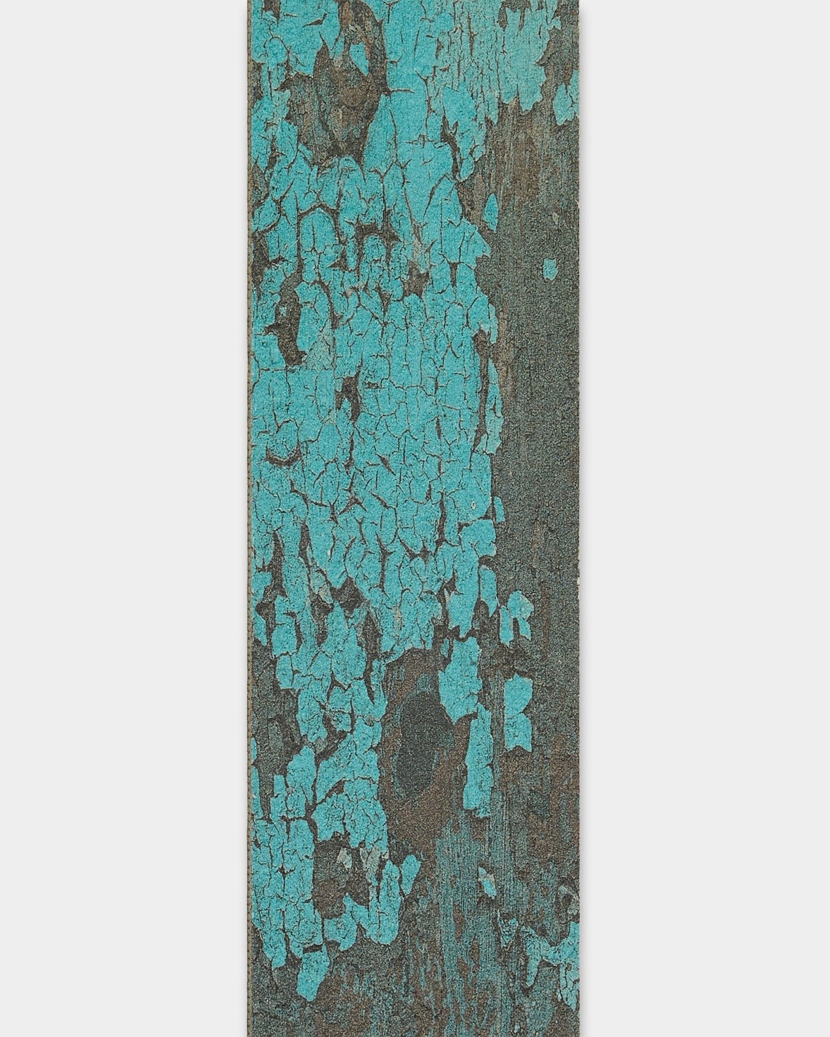 WoodUpp Lamella i Oxide Blue, 240 cm spile for Akupanel Montering, utformet for kanttilpasning eller utskifting av spile, med en værbitt turkis finish.