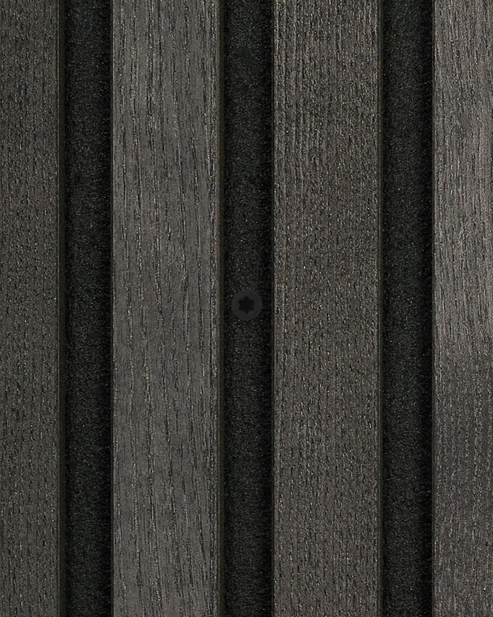 WoodUpp black Montering-skruer, 100 stk., for sikker montering av Akupanel akustikkpaneler, som gir en moderne, teksturert nordisk veggfinish.