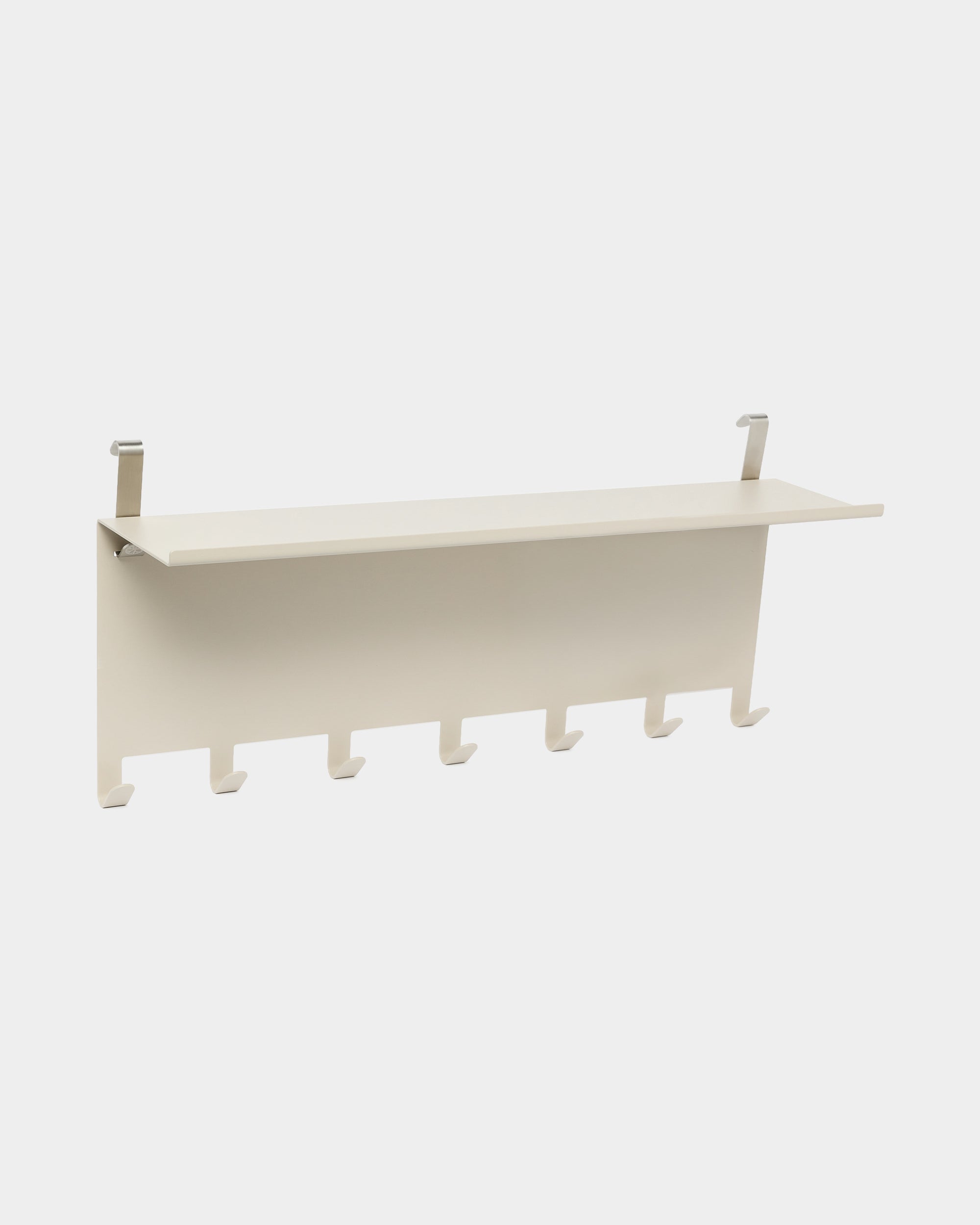WoodUpp Nell knaggrekke BM1 i beige, i nordisk stil, med fem kroker og to braketter, 63,5 x 24 cm, designet for å passe sammen med Akupanel akustikkpaneler.