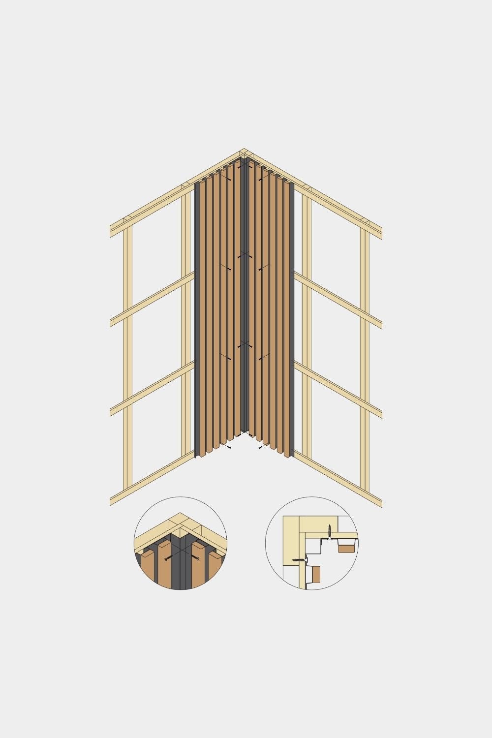 Monteringsprodukter | Aluwood / Innvendig Hjørne, 240 cm 
