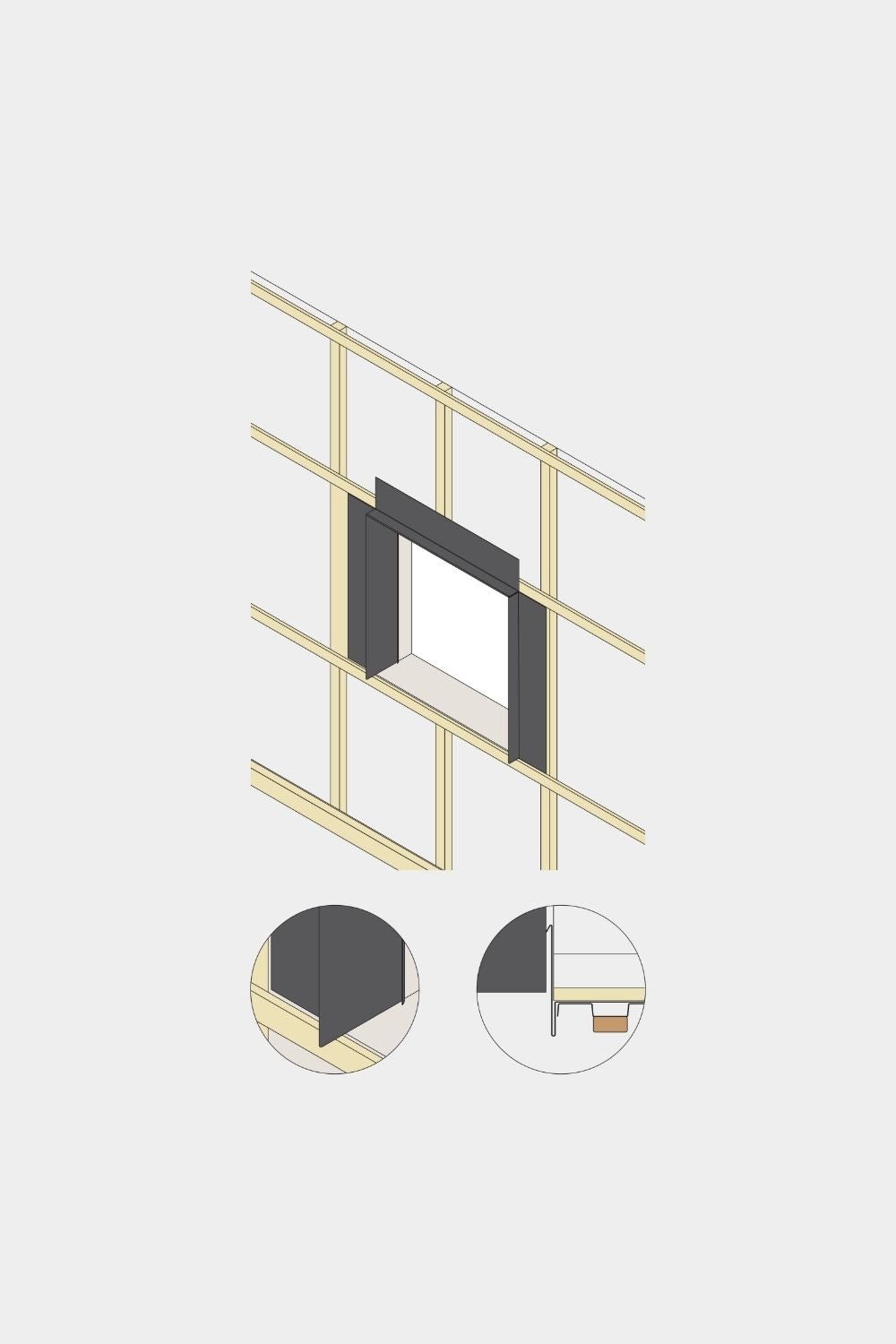 Monteringsprodukter | Aluwood / Deksel - Dører & Vinduer, 240 cm 