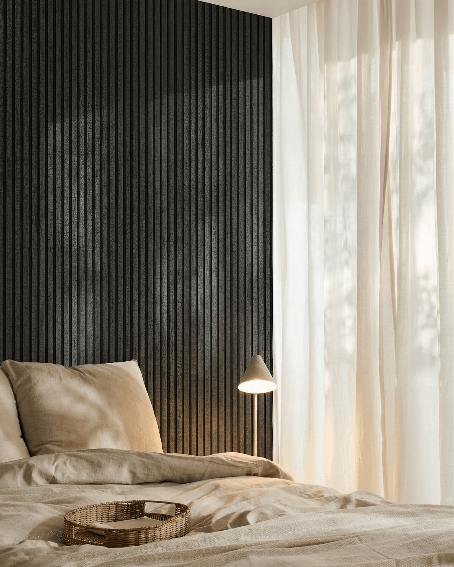 Akupanel | Akustikkpanel / Farget, kullsvart filt, 240 x 60 cm 