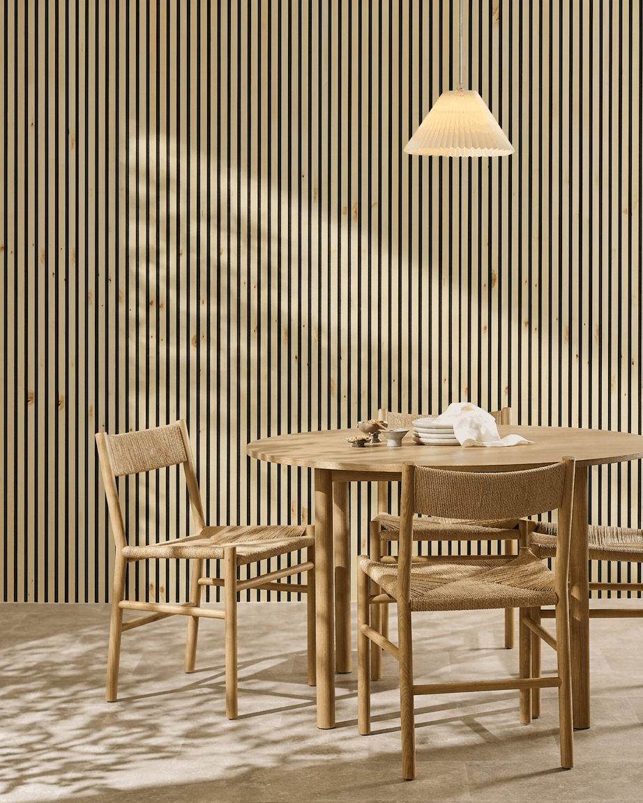 Akupanel | Akustikkpanel / Naturlig tre, Alp, svart filt 300 x 60 cm 