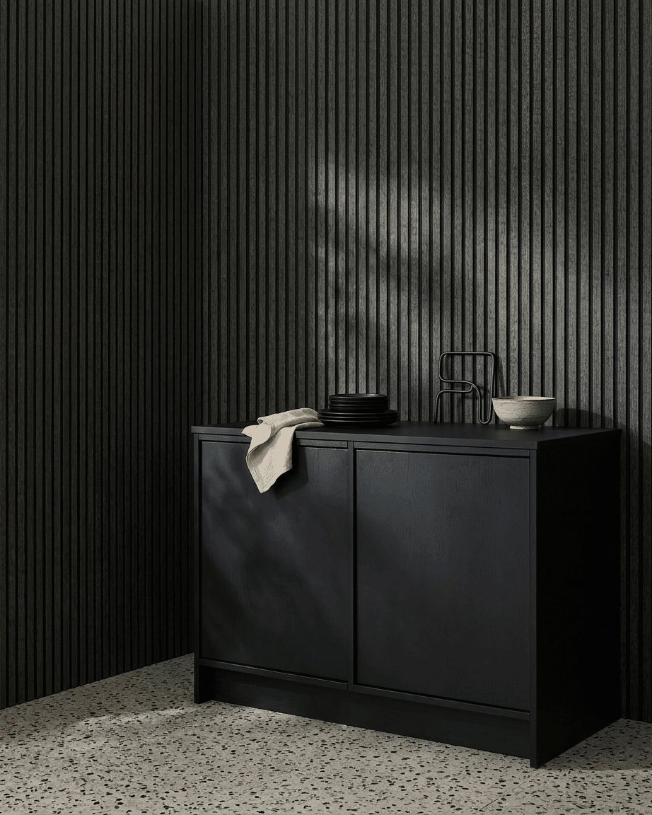 Akupanel | Akustikkpanel / Farget, kullsvart filt, 240 x 60 cm 