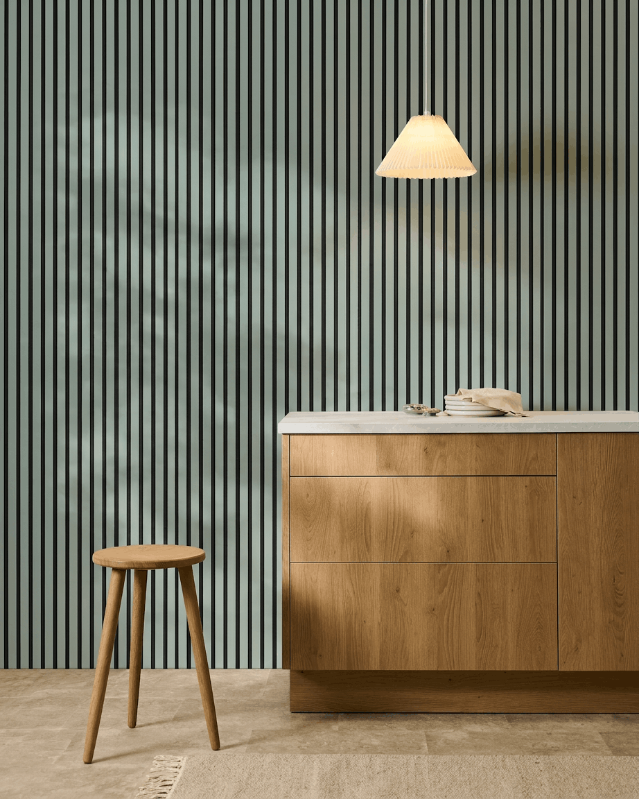 Akupanel | Akustisk panel / farget, sky, svart filt, 240 x 60 cm 