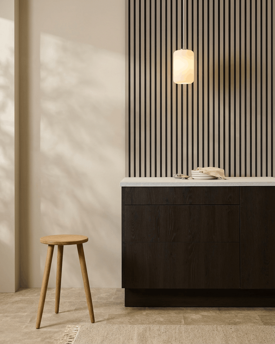 Akupanel | Akustikkpanel / Farget, stein, svart filt, 240 x 60 cm 