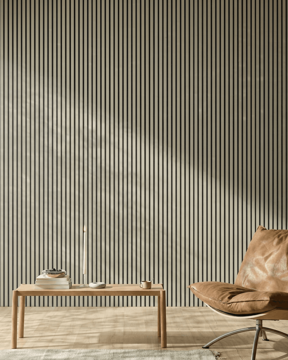 Akupanel | Akustikkpanel / Farget, stein, svart filt, 240 x 60 cm 
