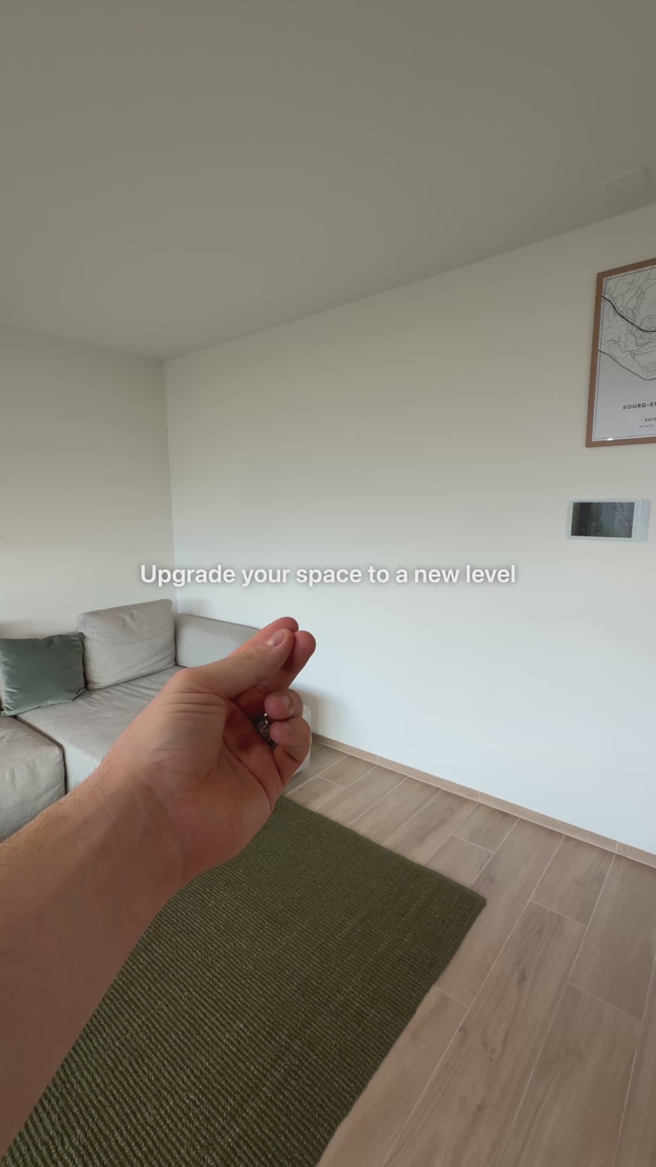 Acoustic panels installed on a wall in a living room